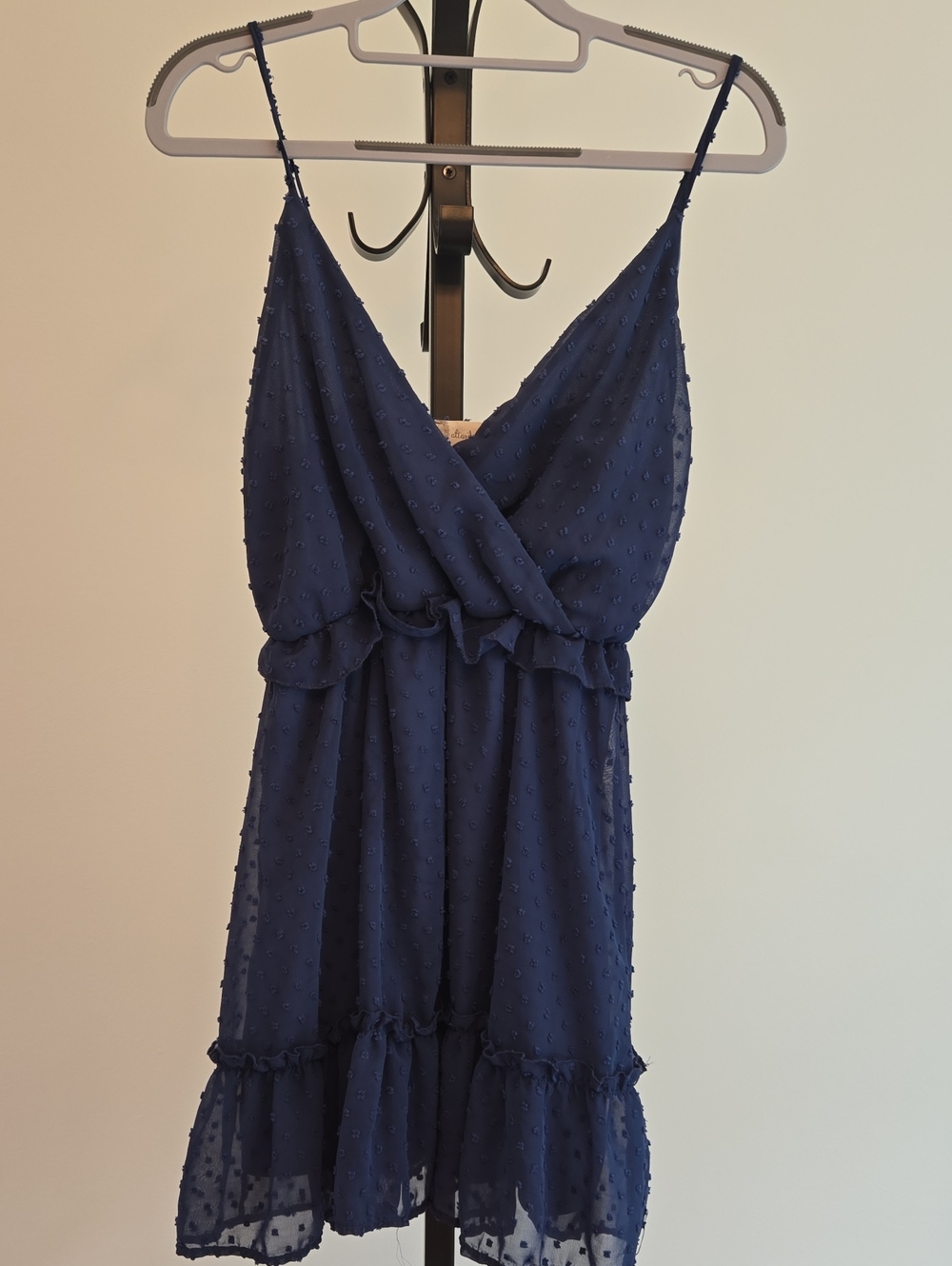 Altar'd State Navy Textured Spaghetti Strap Dress